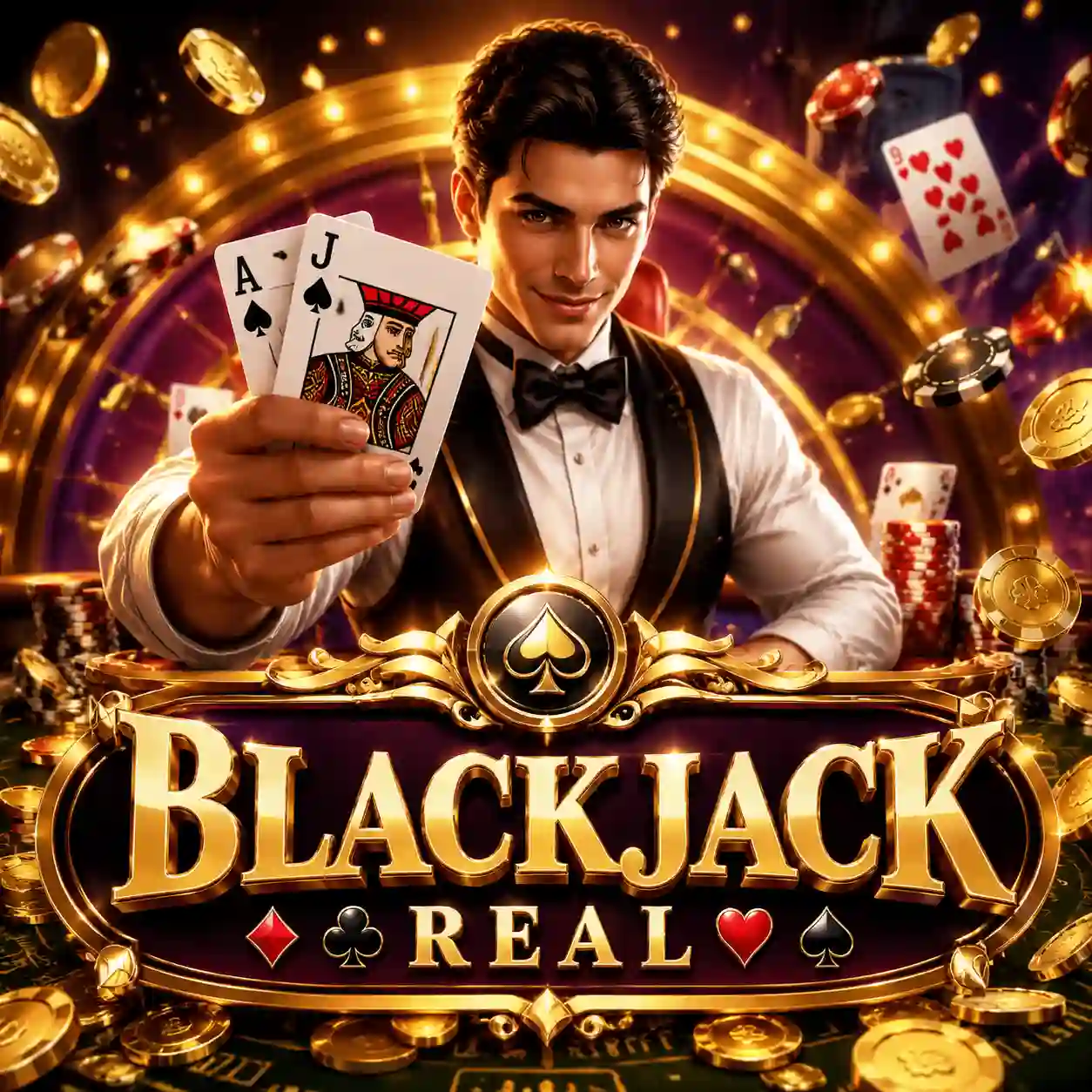 Mesa de blackjack clássico com dealer real