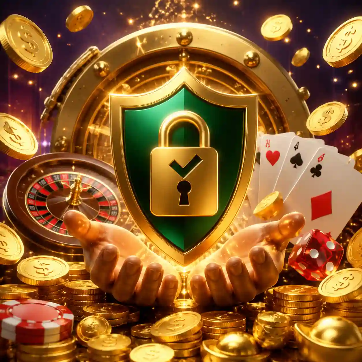 Ícones representando controle financeiro e responsabilidade no ambiente de jogo online